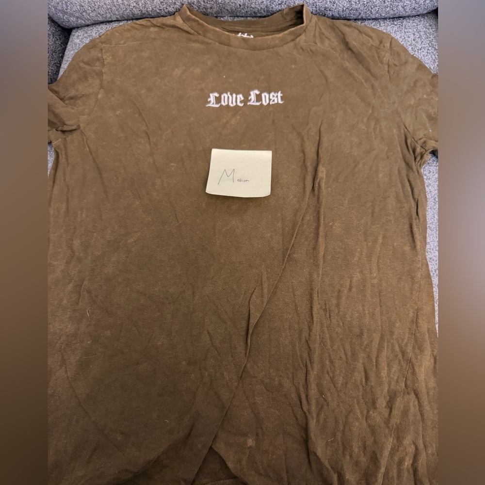 T.J.Maxx Olive Love Lost Men's Tee